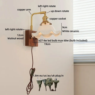 Celako™ Fiora Wall Light | Ceramic Entryway Lighting