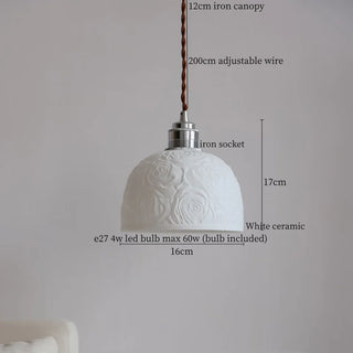 Celako™ Hanabira Pendant Light | White Ceramic Bedroom Lighting