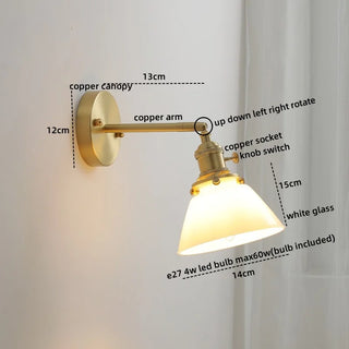 Celako™ Aesona Wall Light | Glass Copper Bedroom Lighting