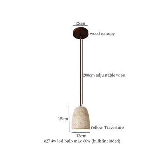 Celako™ Seravine Pendant Light | Yellow Travertine Living Room Lighting