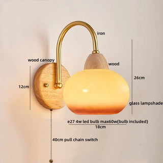 Celako™ Lunera Wall Light | Wood Bedroom Lighting