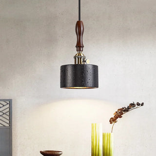 Celako™ Umbralux Pendant Light | Black Travertine Dining Room Lighting