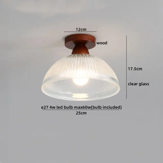Celako™ Oakura Ceiling Light | Glass Wood Living Room Lighting