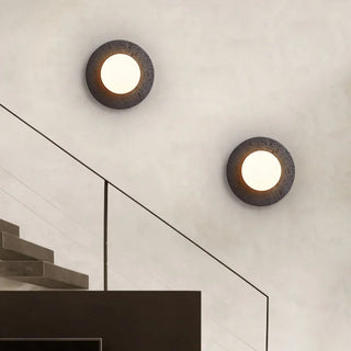 Celako™ Lunetra Wall Light | Black Travertine Living Room Lighting