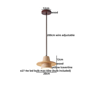 Celako™ Ochera Pendant Light | Wood Yellow Travertine Dining Room Lighting