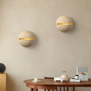 Celako™ Sientra Wall Light | Yellow Travertine Modern Style Bedroom Lighting