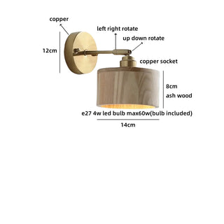 Celako™ Aurelus Wall Light | Ash Wood Bedside Lighting