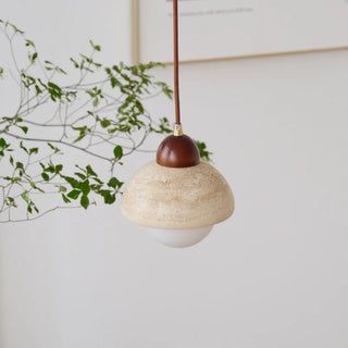 Celako™ Ishiato Pendant Light | Yellow Travertine Bedroom Lighting