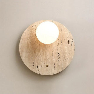 Celako™ Lumilapis Wall Light | Yellow Travertine Bedroom Lighting
