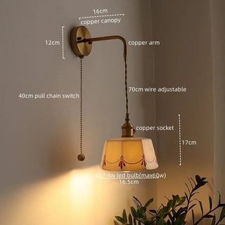 Celako™ Cuprica Wall Light | Ceramic Bedroom Lighting
