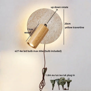 Celako™ Aurelith Wall Light | Vintage Yellow Travertine Kitchen Island Lighting