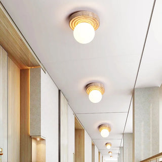 Celako™ Alabastro Ceiling Light | Yellow Travertine Glass Living Room Lighting