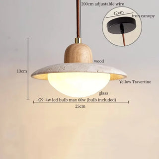 Celako™ Petralume Pendant Light | Black Travertine Kitchen Island Lighting