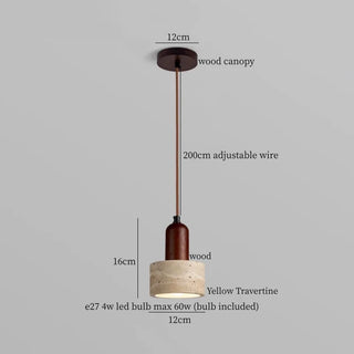 Celako™ Lumitrene Pendant Light | Yellow Travertine Glass Bedroom Lighting