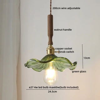 Celako™ Glimra Pendant Light | Green Glass Bedroom Lighting