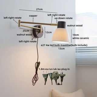 Celako™ Alura Wall Light | Ceramic Bedside Lighting