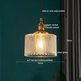 Celako™ Cuprisa Pendant Light | Glass Bedroom Lighting