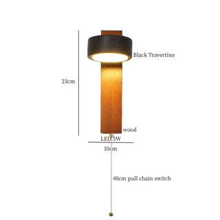 Celako™ Litica Wall Light | Black Travertine Living Room Lighting