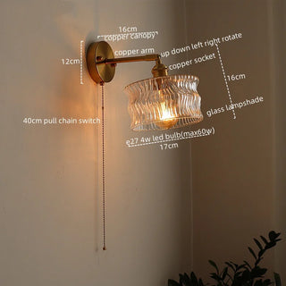 Celako™ Glintore Wall Light | Copper Glass Bedroom Lighting