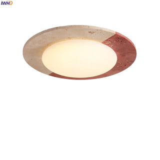 Celako™ Tramonto Ceiling Light | Yellow Travertine Mid Century Modern Bedroom Lighting