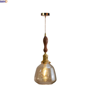 Celako™ Lucambra Pendant Light | Amber Glass Japan Style