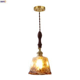 Celako™ Aurella Pendant Light | Amber Glass Dining Room Lighting