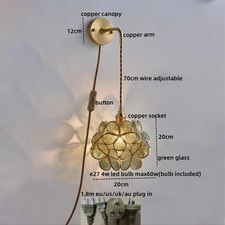 Celako™ Cupreia Wall Light | Copper Glass Bedroom Lighting