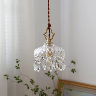 Celako™ Vetriore Pendant Light | Copper Crystal Glass Bedroom Lighting