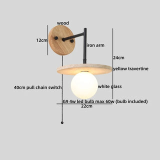 Celako™ Sferra Wall Light | White Glass Japan Style Bedroom Lighting