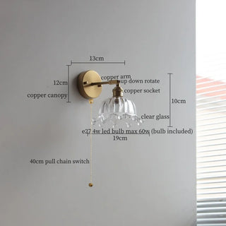 Celako™ Clarius Wall Light | Glass Copper Living Room Lighting