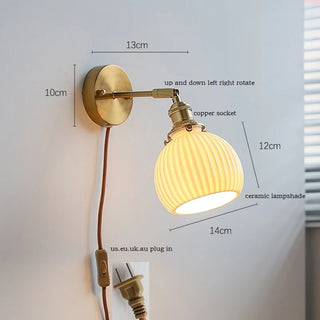 Celako™ Kaolis Wall Light | Ceramic Bedside Lighting
