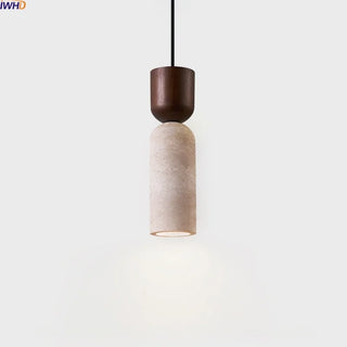 Celako™ Sunstone Pendant Light | Wood Yellow Travertine Kitchen Island Lighting