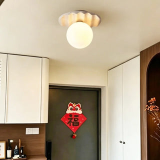 Celako™ Lunava Ceiling Light | Yellow Travertine Wabi Sabi Style Bedroom