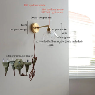 Celako™ Copelio Wall Light | Copper Glass Living Room Lighting