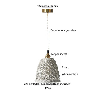 Celako™ Lunori Pendant Light | White Ceramic Dining Room Lighting