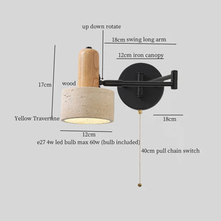 Celako™ Soltravera Wall Light | Yellow Travertine Living Room Lighting