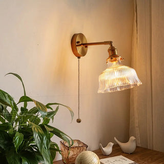 Celako™ Aurumis Wall Light | Copper Glass Bedroom Lighting