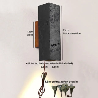 Celako™ Striato Wall Light | Black Travertine Vintage