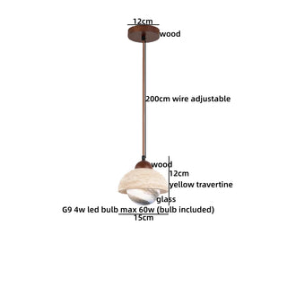 Celako™ Tufina Pendant Light | Yellow Travertine Wabi Sabi Kitchen Island Lighting