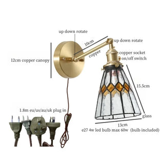 Celako™ Chromara Wall Light | Glass Copper Living Room Lighting