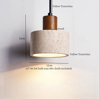 Suspension Celako™ Columora | Luminaire de salle à manger en travertin jaune