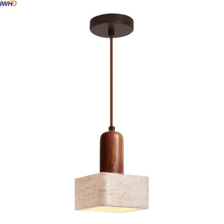 Celako™ Tiverno Pendant Light | Yellow Travertine Wabi Sabi Style Bedroom Lighting