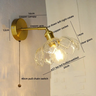 Celako™ Aurumis Wall Light | Copper Glass Bedroom Lighting