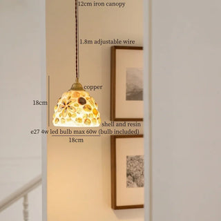 Celako™ Nacrela Pendant Light | Resin And Shell Bedroom Lighting