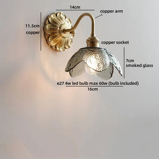 Celako™ Vitrose Wall Light | Brass Bedside Lighting