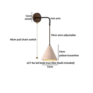 Celako™ Travert Wall Light | Travertine Bedside Lighting