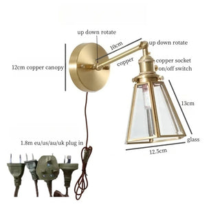 Celako™ Petaloid Wall Light | Glass Copper Bedroom Lighting