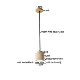 Celako™ Noctra Pendant Light | Black Travertine Wabi Sabi Bedroom Lighting