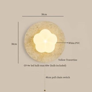 Celako™ Caldora Wall Light | Yellow Travertine Bedroom Lighting