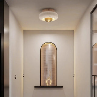 Celako™ Ochreia Ceiling Light | Yellow Travertine Bedroom Lighting